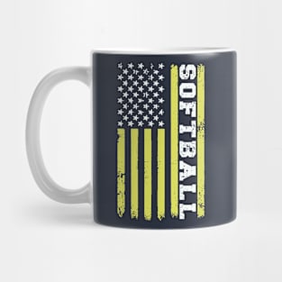 Softball American Flag Mug